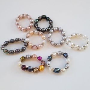 🔷✨ Single-Color Pearl Rings ✨🔷